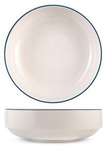 Set 6 piatti pasta Essence in porcellana decorata blu cm 23