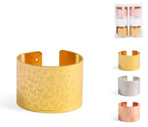 Set 6 legatovaglioli in metallo decoro animalier nei colori oro silver rame