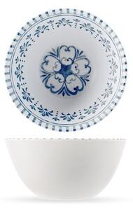 Set 6 coppe Azulejo in melamina bianca decorata azzurro cm 15
