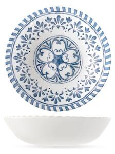 Insalatiera Azulejo in melamina bianca decorata azzurro cm 28
