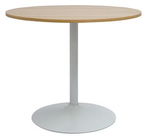 Tavolo da pranzo design rotondo in finitura quercia e bianco D90 cm CALISTA