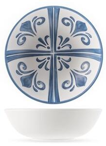 Set 6 coppette Azulejo in melamina bianca decorata azzurro cm 13