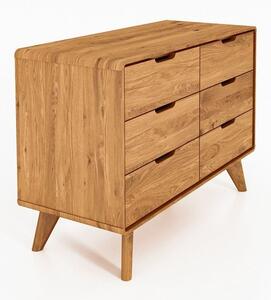 Cassettiera di colore naturale in rovere massiccio 90x63x40 cm Greg – The Beds