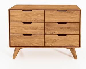 Cassettiera di colore naturale in rovere massiccio 90x63x40 cm Greg – The Beds
