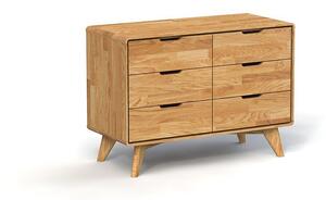 Cassettiera di colore naturale in rovere massiccio 90x63x40 cm Greg – The Beds
