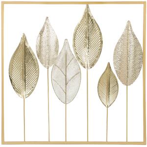 HOMCOM Decorazione da parete in metallo con design a foglia, stile moderno, Oro | Aosom Italy