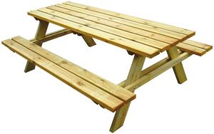 Tavolo in legno con panche 180X150X70 cm da giardino Picnic Lasa impregnato