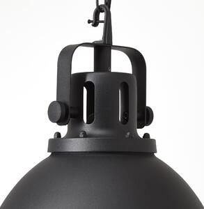 Lampadario Industriale Jesper nero in metallo, D. 38 cm, BRILLIANT