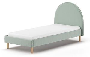 Letto singolo imbottito verde con griglia 90x200 cm MOON - Vipack
