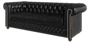 Divano in similpelle nera 203 cm York - Ropez