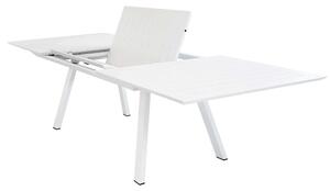 Tavolo allungabile da esterno in alluminio con piano effetto doghe Lyse - White