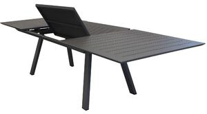 Tavolo allungabile da esterno in alluminio con piano effetto doghe Lyse - Beige