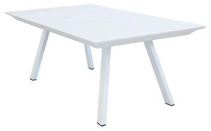 Tavolo allungabile da esterno in alluminio con piano effetto doghe Lyse - White
