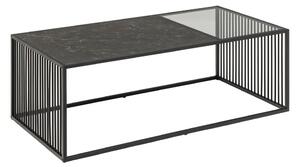 Tavolino nero con piano in vetro 60x120 cm Strington - Actona