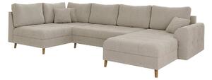 Divano angolare beige in tessuto bouclé (angolo destro/"U") Ariella - Ropez
