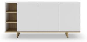 Cassettiera bassa bianca in rovere 170x80 cm Cequoia - Marckeric