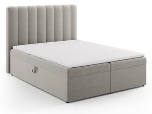 Letto boxspring grigio con contenitore 160x200 cm Gina - Milo Casa