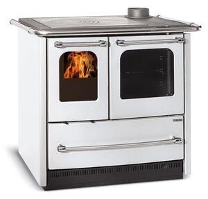 Stufa Cucina a legna in acciaio porcellanato con forno Easy Evo 2.0 - White