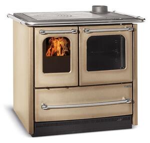 Stufa Cucina a legna in acciaio porcellanato con forno Easy Evo 2.0 - beige