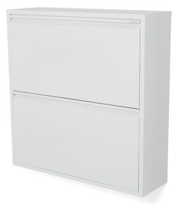 Scarpiera bianca in metallo con ante ribaltabili 75x77,5x22,5 cm Billy – Spinder Design