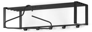 Attaccapanni da parete nero in metallo con scaffale 70 cm Rex – Spinder Design