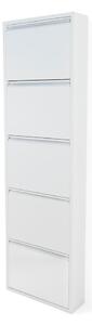 Scarpiera bianca in metallo con ante ribaltabili 50x169x15 cm Billy – Spinder Design