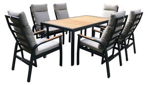 Set da pranzo da giardino in metallo grigio per 6 persone Annecy - Rojaplast