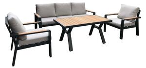 Set da giardino in alluminio grigio per 5 persone Rotterdam - Rojaplast