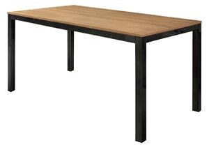 BERNARD - tavolo da pranzo moderno allungabile in metallo e rovere 80x140/200