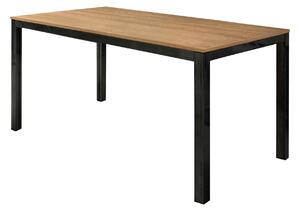 BERNARD - tavolo da pranzo moderno allungabile in metallo e rovere 90x160/220