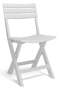 Set tavolo e 2 sedie chiudibili in resina bianca con effetto doghe Club