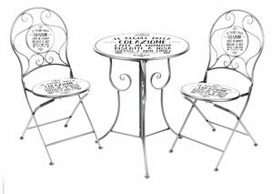 Set tavolo e sedie da esterno in ferro con sedie pieghevoli Coffee Break - White