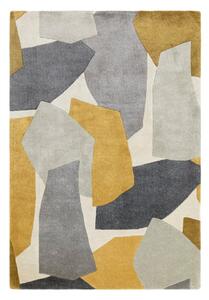 Tappeto in fibra riciclata tessuta a mano in giallo ocra e grigio 120x170 cm Romy - Asiatic Carpets