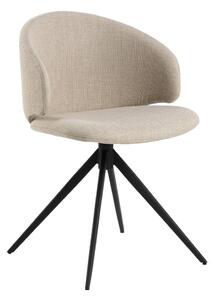 Sedia da pranzo beige in imbottito con braccioli Ella – Actona