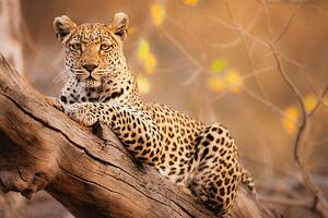 Fotografia A portrait of a leopard resting in a tree, Jami Tarris