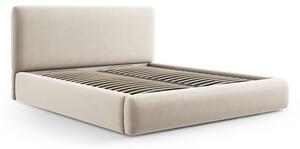 Letto matrimoniale imbottito beige con contenitore e doghe 180x200 cm Colonel - Cosmopolitan Design