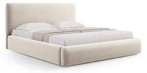 Letto matrimoniale imbottito beige con contenitore e doghe 180x200 cm Colonel - Cosmopolitan Design