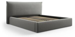 Letto matrimoniale imbottito grigio con contenitore e doghe 180x200 cm Elio - Milo Casa