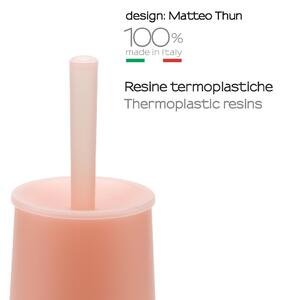 Porta scopino wc da appoggio Oscar in resina termoplastica rosa