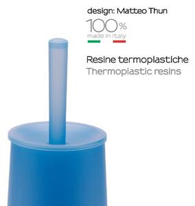 Porta scopino wc da appoggio Oscar in resina termoplastica azzurro