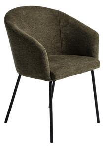 Sedia da pranzo color kaki in imbottito con braccioli Easton – Unique Furniture