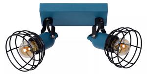 Lucide Faretto con doppio diffusore orientabile in metallo dal design moderno Pola Metallo Blu E27 60W 2 Lampadine