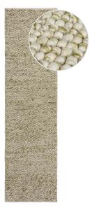 Passatoia in misto lana intrecciata a mano color kaki 60x230 cm Minerals - Flair Rugs