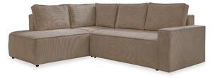 Divano letto angolare in velluto a coste beige Brave Dave - Miuform