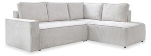 Divano letto angolare in velluto a coste bianco Brave Dave - Miuform