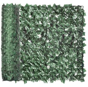 Outsunny Rotolo di Siepe Artificiale per Balcone e Giardino in PE Anti-UV, Siepe Finta con Foglie Verde Scuro 300x100cm|Aosom