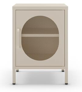 Comodino in metallo color crema Diora - Marckeric