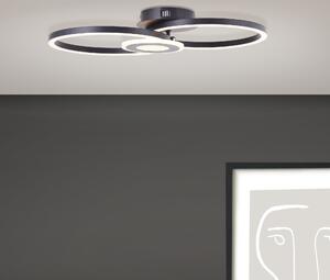 BRILLANTE plafoniera LED nera moderna Bray | elemento orientabile | bianco caldo | 24 Watt 2900 Lumen 3000 Kelvin | 30x52cm | metallo/plastica
