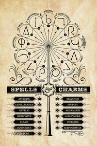 Stampa d'arte Harry Potter - Spells Charms, (26.7 x 40 cm)