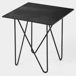 Pezzani Tavolino da soggiorno con struttura in acciaio e piano in laminato Shape Acciaio Inox Nero/Nero